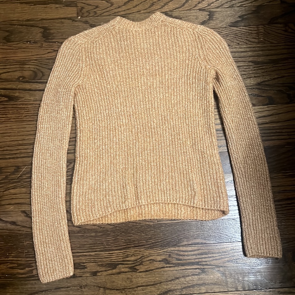 Vince Wool Mock Neck Sweater In Brown Size Xxs